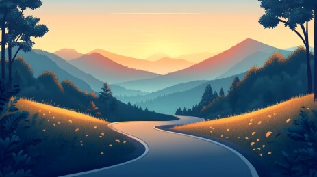 阳光洒在斜坡小路上的光影