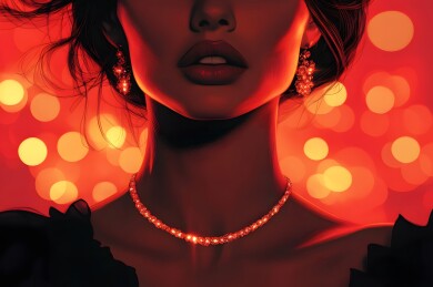 晚宴中闪耀的珠宝项链