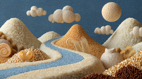 食料堆塑童话小山景