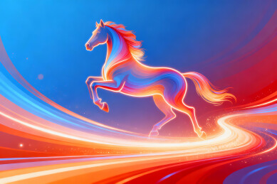 科技感奔马 未来科技背景