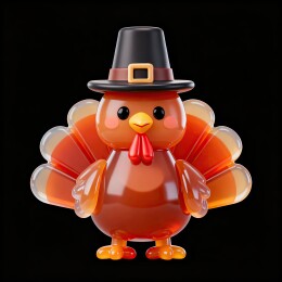 卡通火鸡戴帽子节日装饰