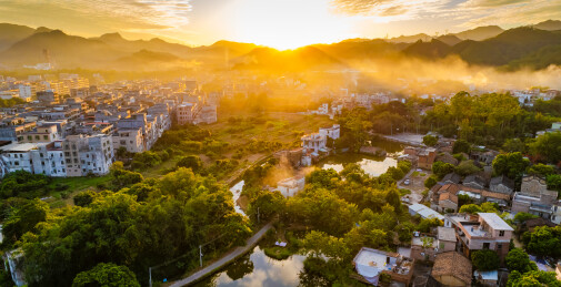 中国广东省云浮市六都镇南乡村风光