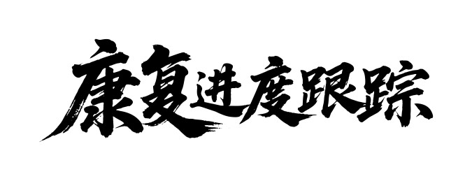 康复进度跟踪矢量书法手写毛笔字