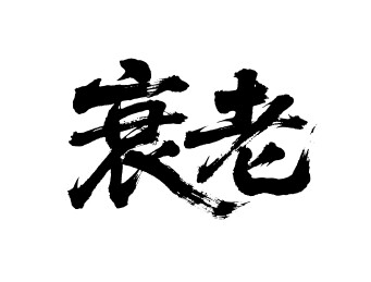 衰老矢量书法手写毛笔字