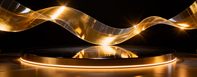 金色抽象电影胶片节日背景