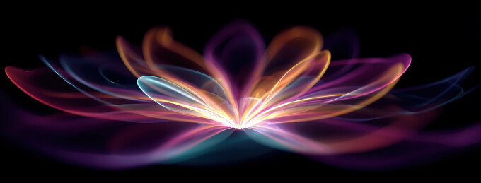 彩色光晕绽放的抽象图案