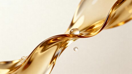 金色液体流动滴落瞬间