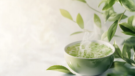 绿茶元素美容背景