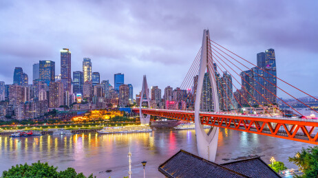 重庆渝中半岛东水门大桥    