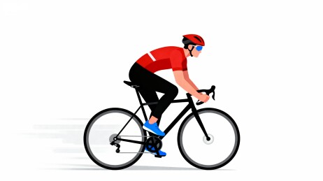 红衣骑手动感骑行自行车