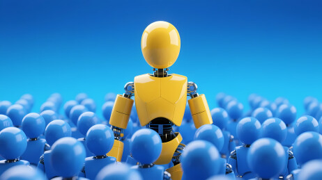 黄色机器人与蓝色小球