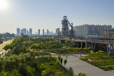 河北省石家庄钢铁厂工业遗址公园航拍图片