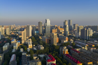 河北省石家庄市城市风光航拍图片