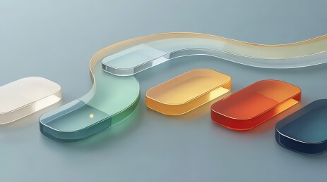 色彩多样的流线型几何物体