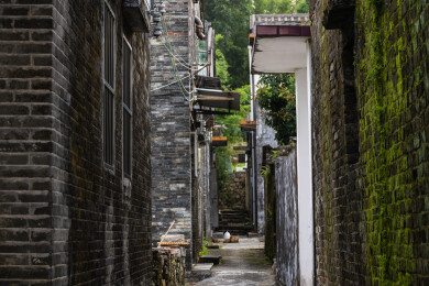 广东江门台山浮石村宁静的古村深巷