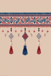 华丽传统织锦挂饰与流苏装饰