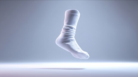 白背景一只白色袜子网店销售详情页图片3D