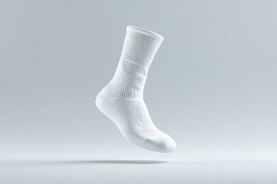 白背景一只白色袜子网店销售详情页图片3D