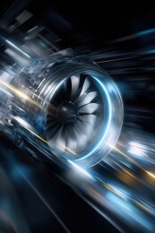 高速旋转的未来科技引擎特写