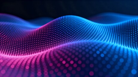 蓝粉波点流动光影图案