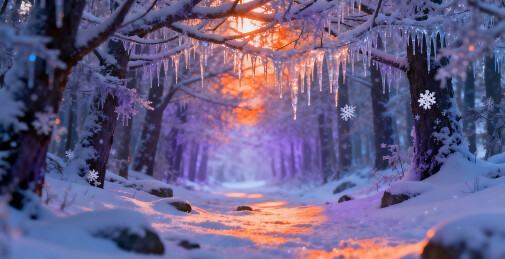 冬日梦幻雪林背景