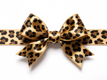 时尚豹纹蝴蝶结节日壁纸