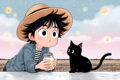 少年与黑猫的夜晚