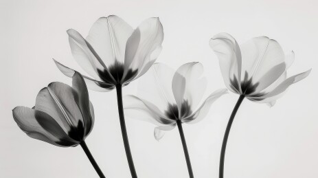 高雅黑白郁金香摄影