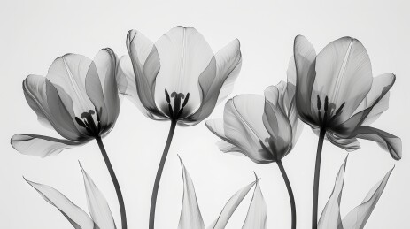 高雅黑白郁金香摄影