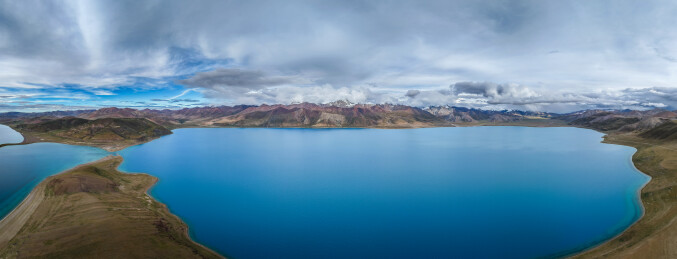 西藏姆错丙尼双湖全景航拍