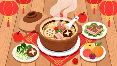 新年炖品团圆锅散发温暖气息