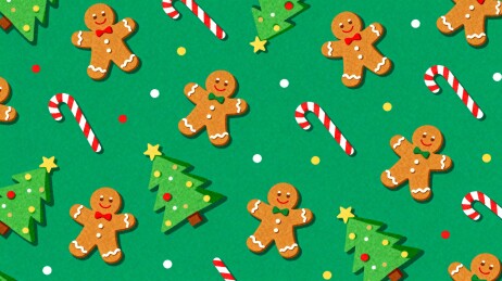 圣诞姜饼人与糖果图案