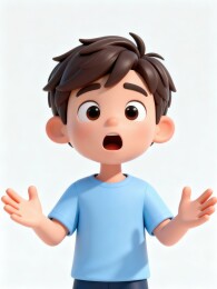 吃惊表情的男孩插画