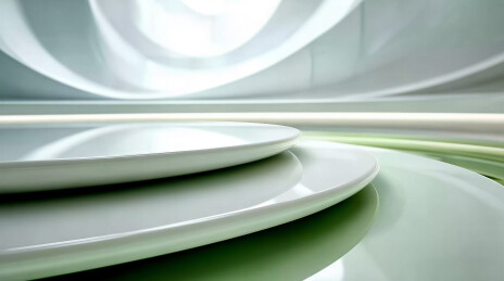 现代简约风格的白色盘子与柔和光影