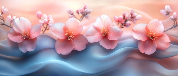 桃花枝柔粉装饰背景场景