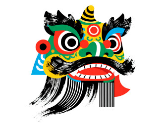 传统风格的国风狮纹图案