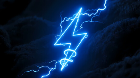 神秘能量的蓝色闪电