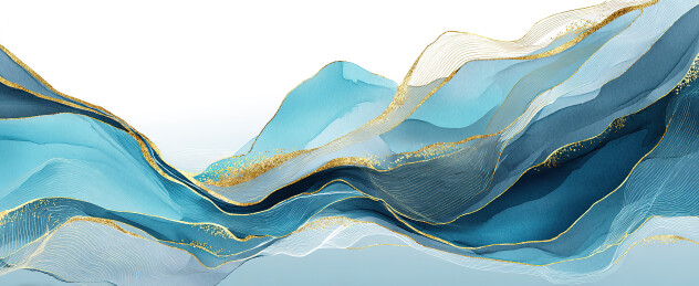蓝金抽象波浪图案