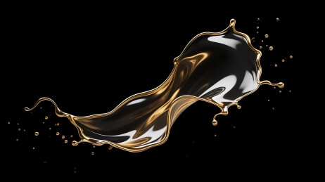 黑金液体飞溅艺术