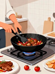 烹饪菜肴燃气炉灶炒菜