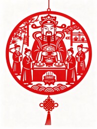 神像祭祀人物场景图