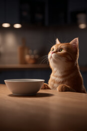 橘猫与空碗的温馨时光