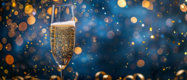 金色香槟杯光斑背景