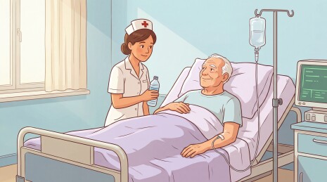 护士照顾住院老人