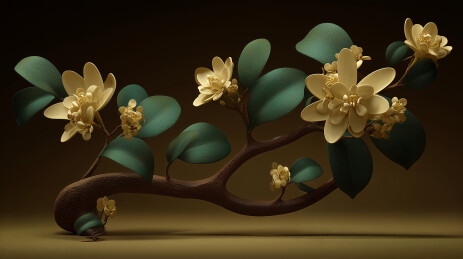 超写实3D渲染桂花枝