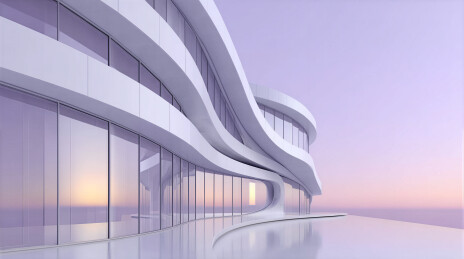 现代流线型建筑外观