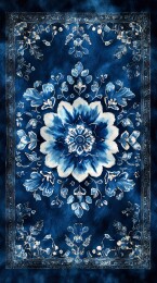 青花花纹商业装饰壁纸场景