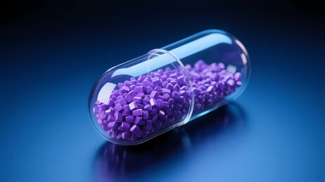 科技感紫色颗粒胶囊