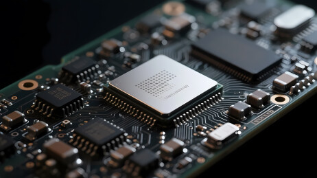 绿色电路板细节特写