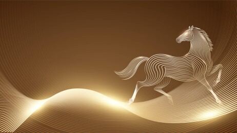 马年线条插画